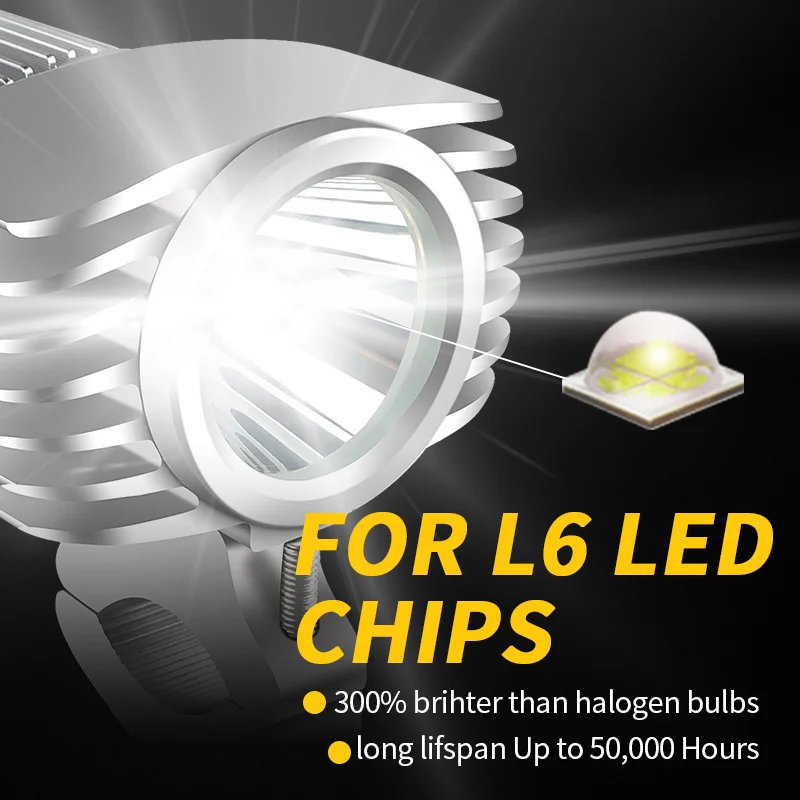 1Pcs White LED Car External Headlight 18W High/Low Motorcycle Headlamp Spotlight Drive Fog Spot Lights DC10v-72V