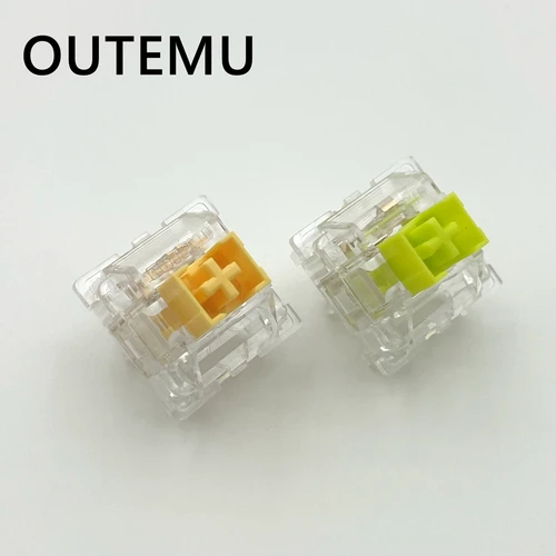 Imagen 2 del producto Outemu-interruptor silencioso transparente PeachV3 LemonV3, Teclado mecánico, interruptores silenciosos táctiles lineales de 5 pines, carcasa transparente lubricada