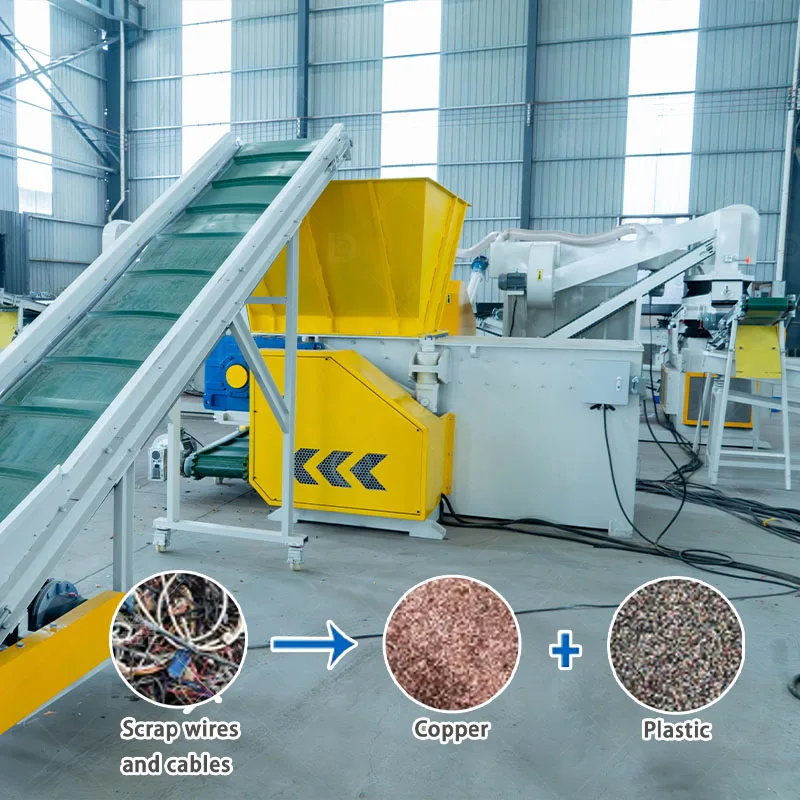 Car Looms Cable Granulator System with Pre Shredder and Static Separation Copper Wire Granules Making Machine Price