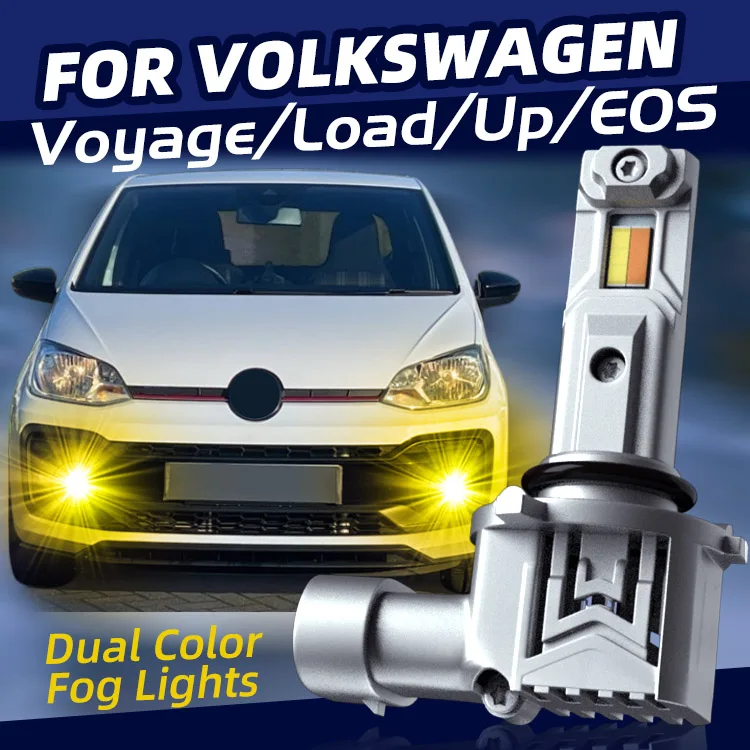 

2×Car LED Front Fog Lights Lamps Bulbs Dual Colors Switchback For Volkswagen VW Voyage Load Up EOS 2014 2015 2016 2017 2018 2019