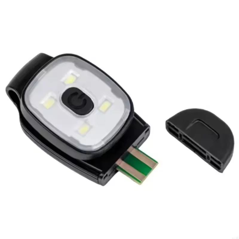 LED-Clip-Taschenlampe, 3 Beleuchtungsmodi, wiederaufladbare USB-Clip-On-Lampe, IPX4 wasserdicht, Sicherheitswarnlicht für nächtliches Laufen, Angeln