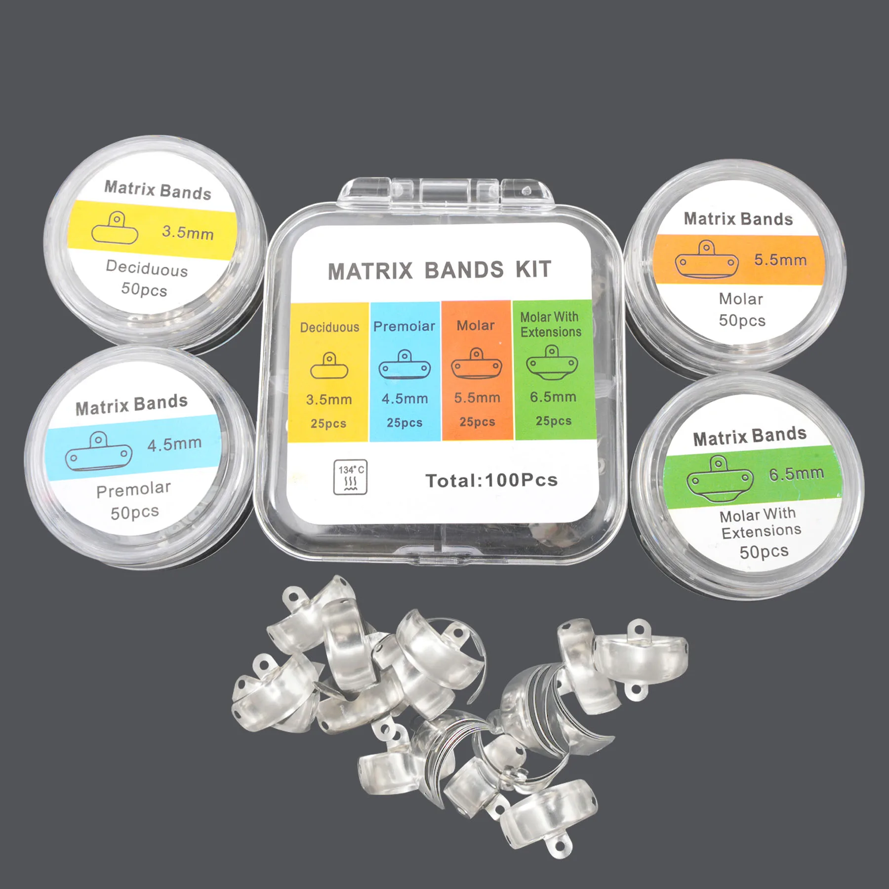 Dental Matrix Bands Sectional Contoured Metal Matrices Refill Forming Sheet Teeth Restoration Dentistry Tools ﻿