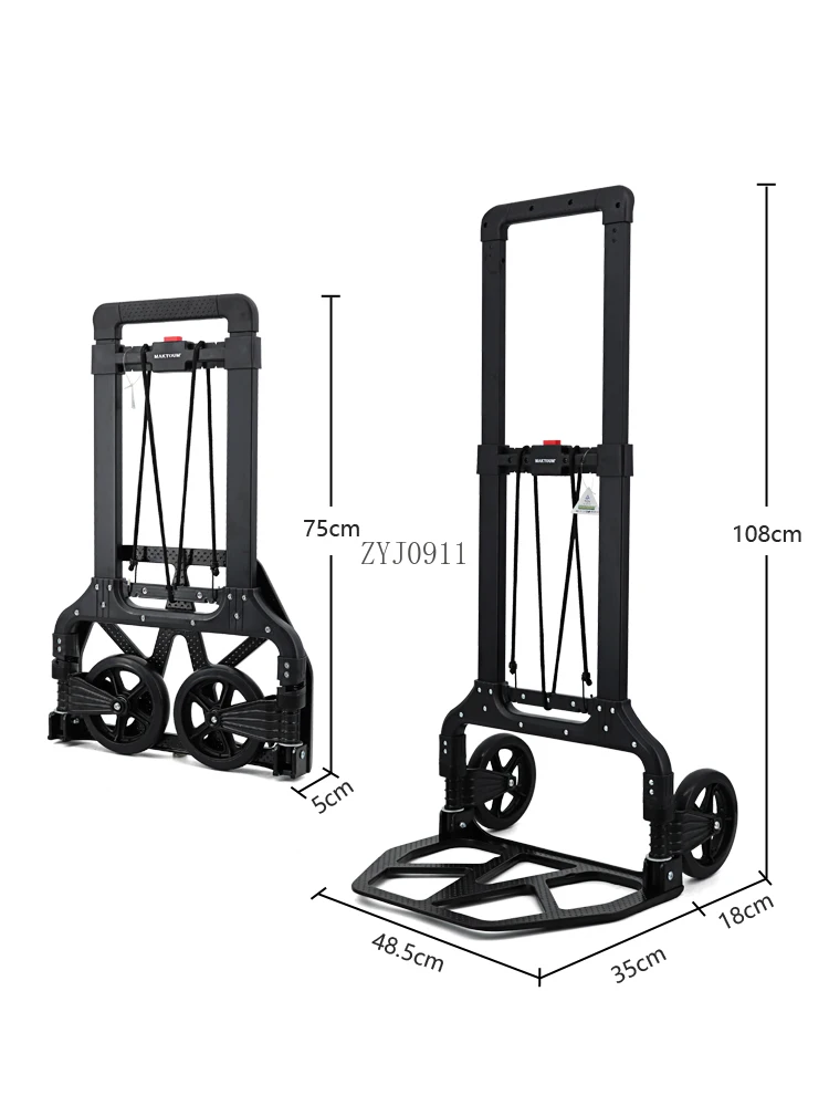 Small trolley folding trolley trolley handling cargo heavy luggage trailer