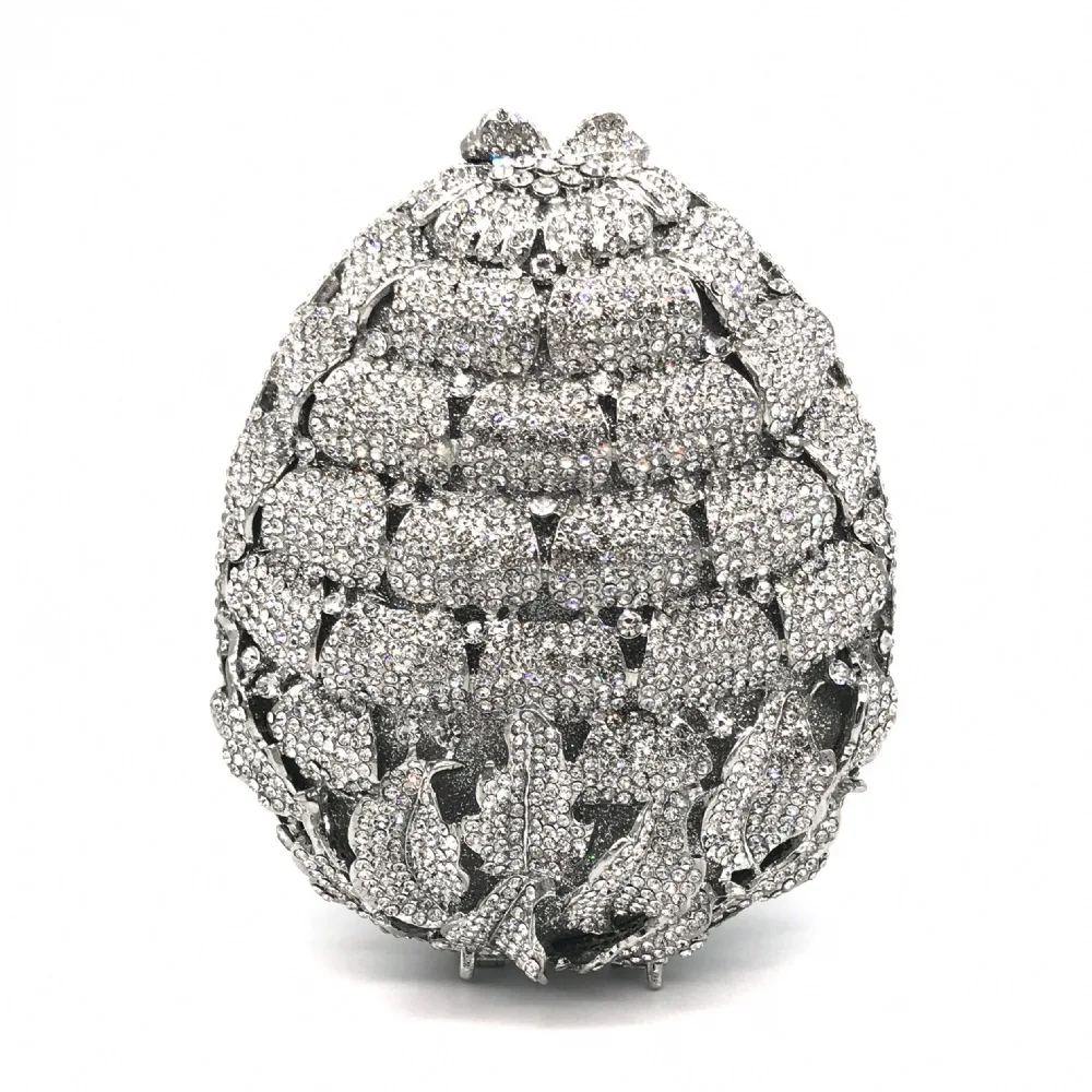 

Pineapple Flower Diamond Dinner Bag Empty Metal Diamond Hard Box Banquet Dress Clutch Bag Women's Pochette Elegante Da Cerimonia