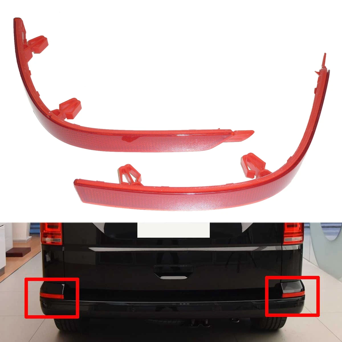 Car Rear Bumper Fog Light Reflector Lamp for-Transporter T6 2016-2020 7E0945105D 7E0945106D