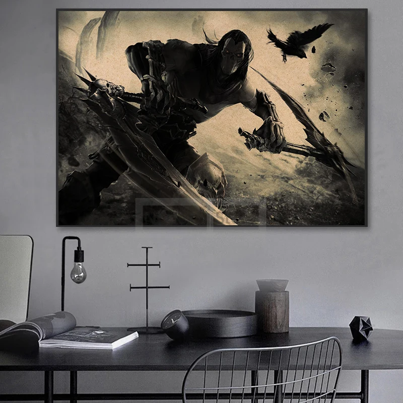 ألعاب الروح الكلاسيكية Darksiders ريترو المشارك ألعاب الروح يطبع حائط لوح رسم الفن صور المعيشة المنزل لعبة غرفة الديكور