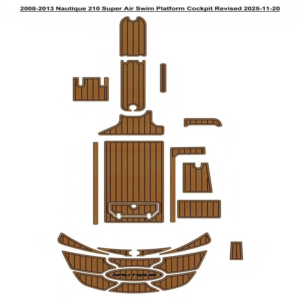 

Накладка на палубу и кокпит для лодок Nautique 210 Super Air 2008-2013, из ЭВА-пены, имитация тика, SeaDek MarineMat, самоклеящаяся