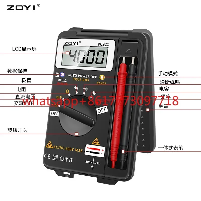 Electric Measurement VC921 Digital Card Multimeter Voltmeter Universal Meter