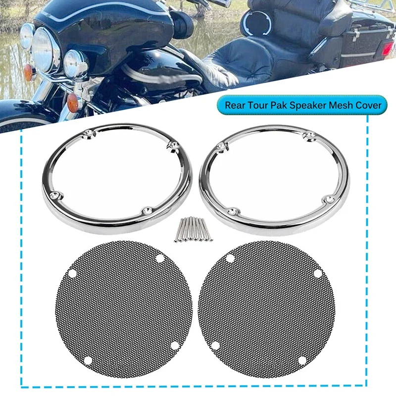 Rear Tour Pak Speaker Grills Cover Trim Speaker Grills Cover Trim Metal For  Tri Glide Ultra Limited FLHTK