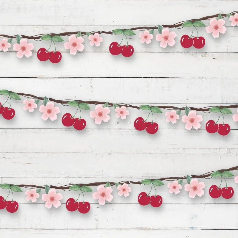 

Набор из 3 гирлянд с вишневыми цветами для декора весеннего пикника, баннер с висячими цветами, декор для дня рождения, для дома, для спальни девочек