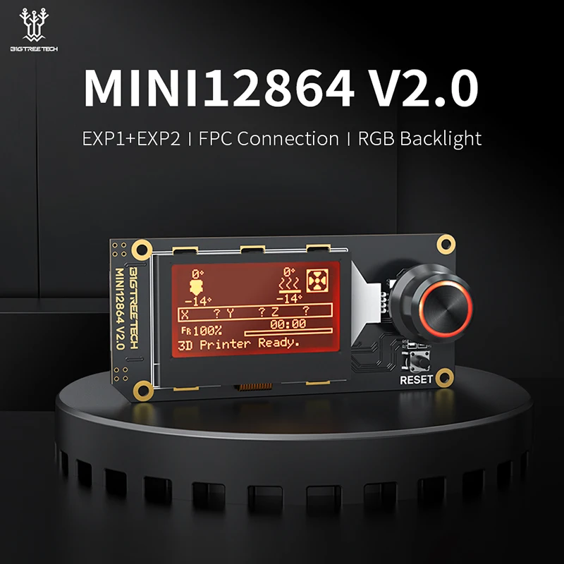 

BIGTREETECH Mini12864 V2.0 экран 12864 ЖК-дисплей смарт-контроллер EXP1 EXP2 FPC Запчасти для 3D-принтера Octopus Pro VORON 2,4
