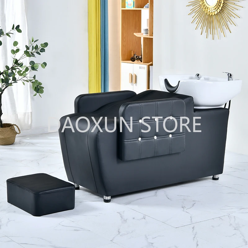 

japanese Hair Washing Bed Minimalistic Lounge Shower Head Shampoo Sink Chair Salon Comfort Behandelstoel Salon Furniture MQ50SC