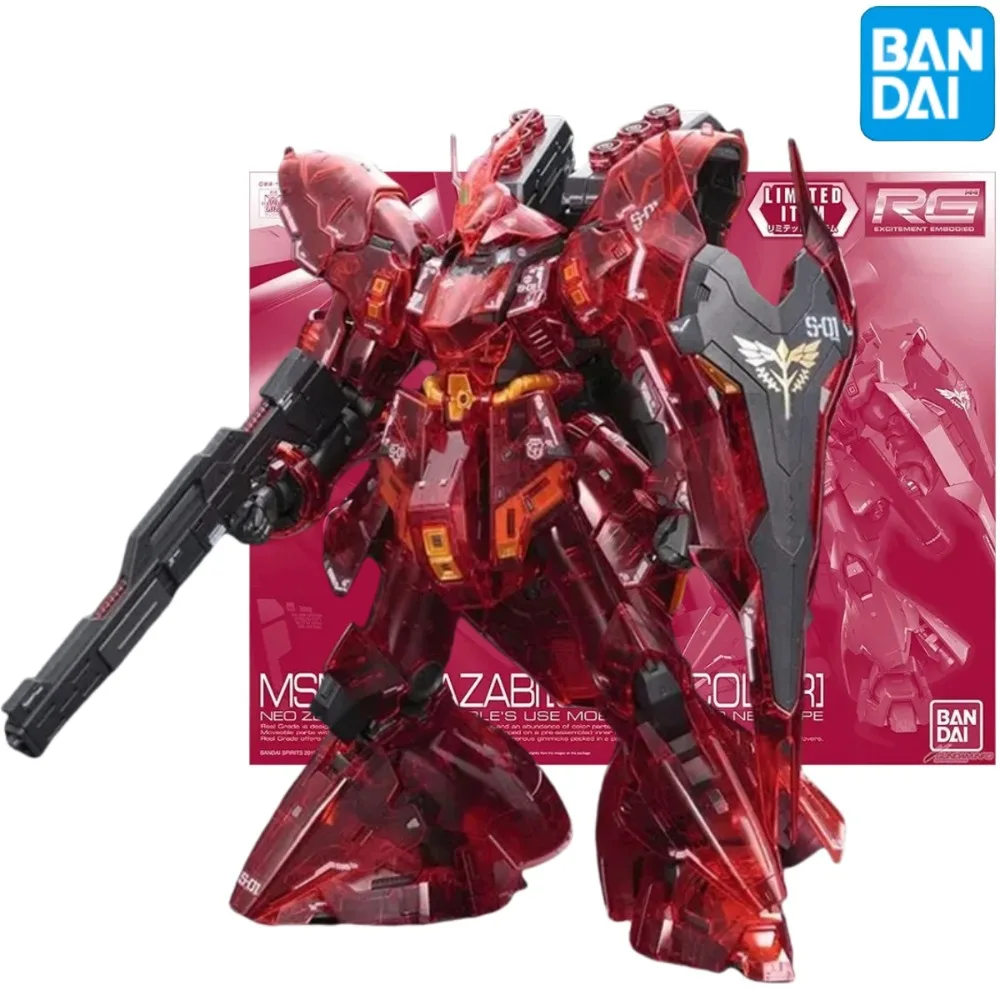 

Оригинальная оригинальная аниме-модель Bandai RG 1/144 Gundam MSN-04 SAZABI, прозрачная цветная игрушка PB Limited, экшн-фигурка, подарки, коллекционная