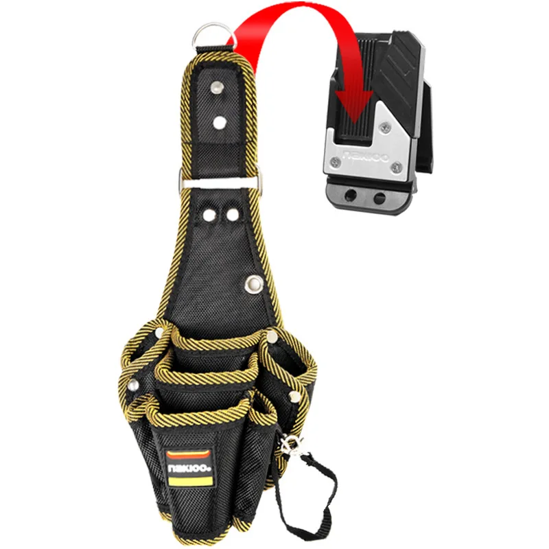 Quick Hanging Tool Kit, Electrician Waist Bag, Quick Buckle Belt Quick Disassembly Multi-function Portable Tool Storage Bag