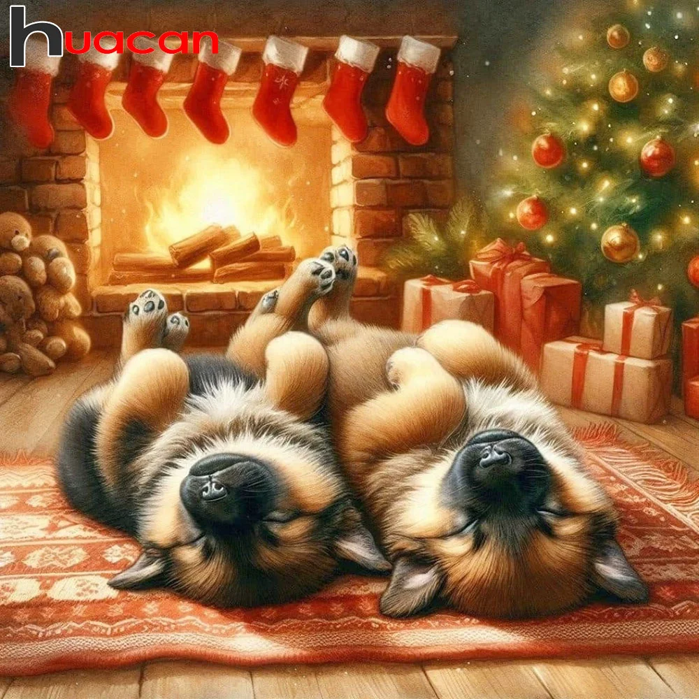 Huacan DIY Diamant Malerei Schlafender Hund 5D Vollbohrer Stickerei Mosaik Tier Handwerk Kit Erwachsene Home Decor Weihnachtsgeschenk