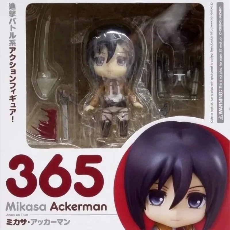 10cm Attack on Titan Q version Nendoroid 365# GSC Mikasa Ackerman figure model ornament box