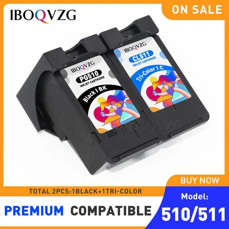 IBOQVZG PG510 CL511 Ink Cartridge PG-510 CL-511 Refilled Dye Ink for Canon PIXMA IP2700 IP2780 IP2880 MP240 250 260 270 280 480