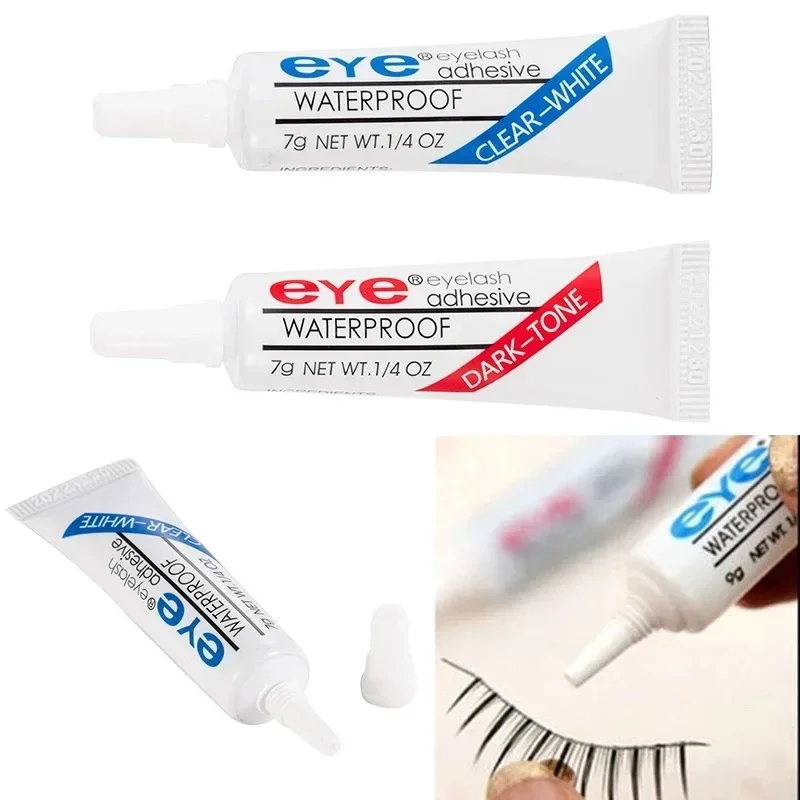 강력한 가짜 속눈썹 속눈썹 접착제 접착제 7g 방수 속눈썹 접착제 메이크업 도구 액세서리, 어둡거나 투명 Maquillaje 1pcs