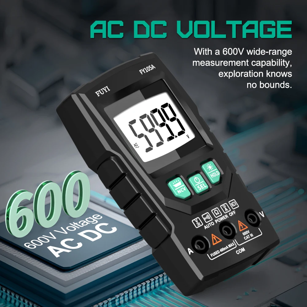 MASTFUYI Auto Ranging Digital Multimeter, Smart Electrical Tester with NCV, Backlit LCD Flashlight & Data Hold for AC/DC Voltage