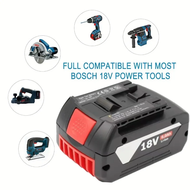 

1PCS/2PCS 18V 6000mAh Lithium-Ion Battery Replacement Cordless Power Tools - High Capacity Rechargeable Battery