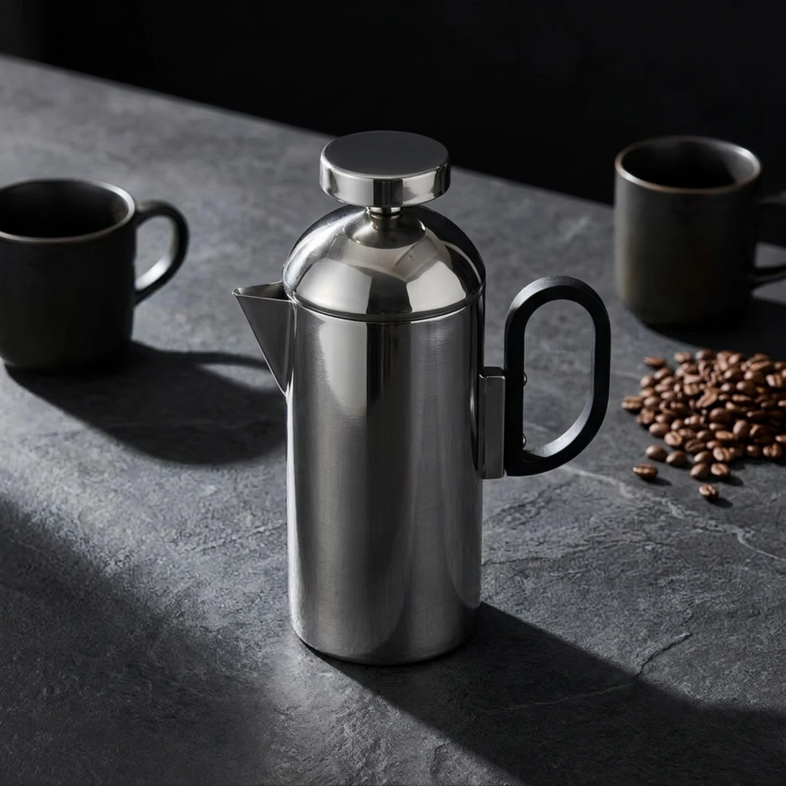 Stainless Steel Coffee Pot Long-Lasting Coffee Pot with Filter Carafe Compact Minimalist for Minimalists, Kitchen, Office