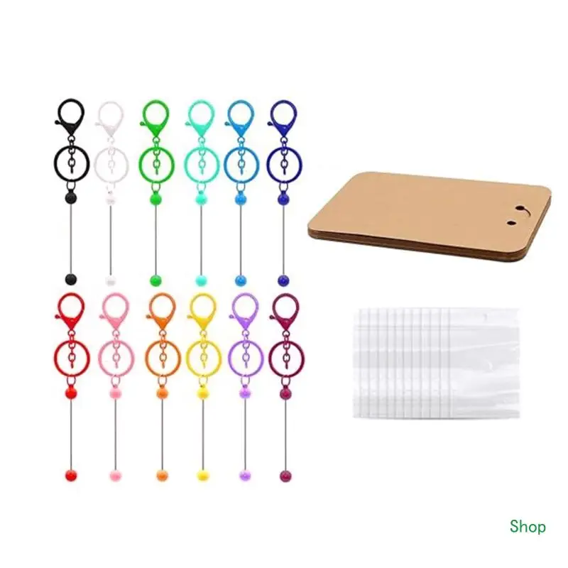 

Dropship Handcraft Keychain Charm Set with Metallic Rods for Beading Resealable Gifts Bags and Cards for Craft Enthusiasts