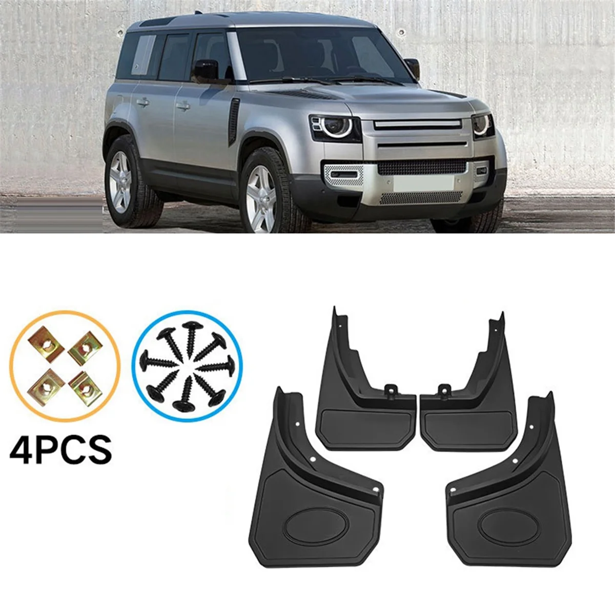 4PCS Car Mudguard Mud Flaps Splash Mud Guard Fender for Land Rover Defender 2020-2022 Car Accessories