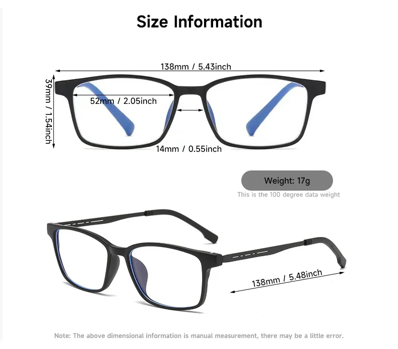Neue Anti Blau Licht Lesebrille Für Männer Und Frauen Blockieren Blau Licht Optische Linsen Oculos Rechteck Gafas + 1,0 + 4,0 – Detail 5