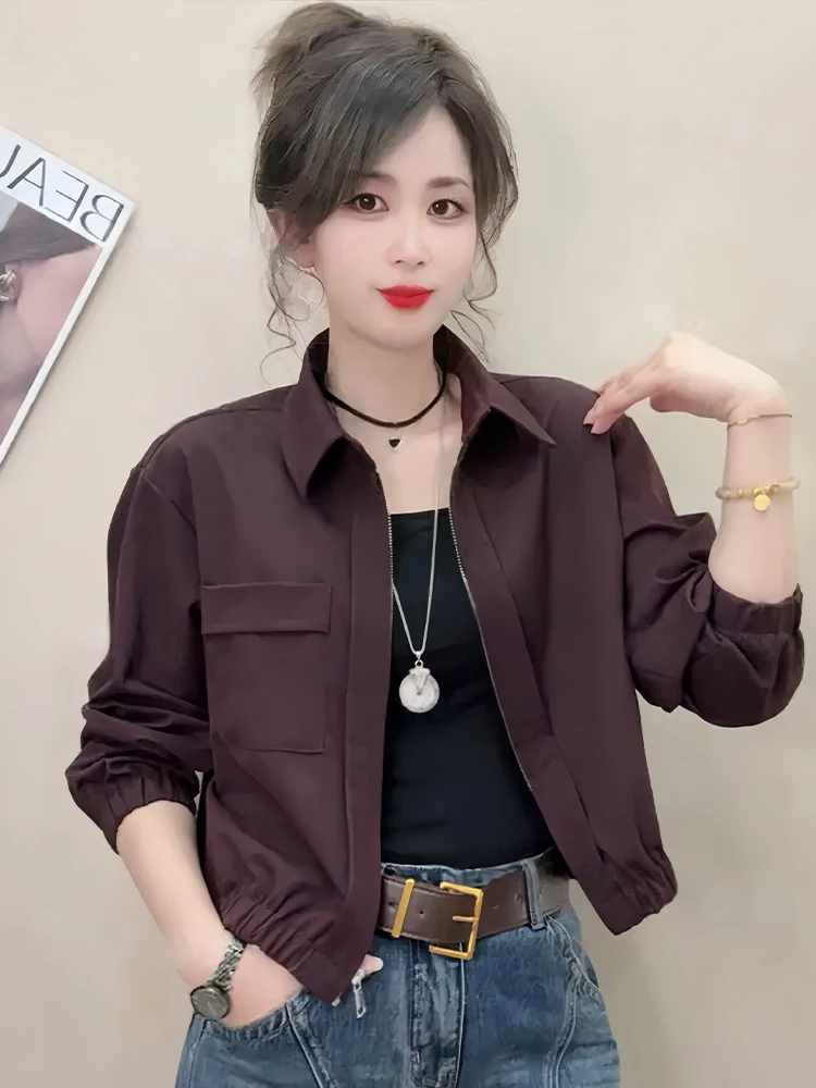 Sli ort Jaet Ropa de abrigo pequeña para principios de otoño para mujer, diseño juvenil bonito, informal, holgado, Color