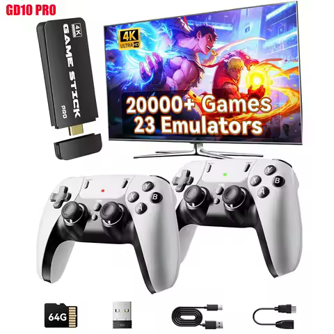 GD10 PRO 4K Game Stick 128G 256G 58000 Games Retro Game Console HD Video Game Console Wireless Controller For PS1 Christmas Gift
