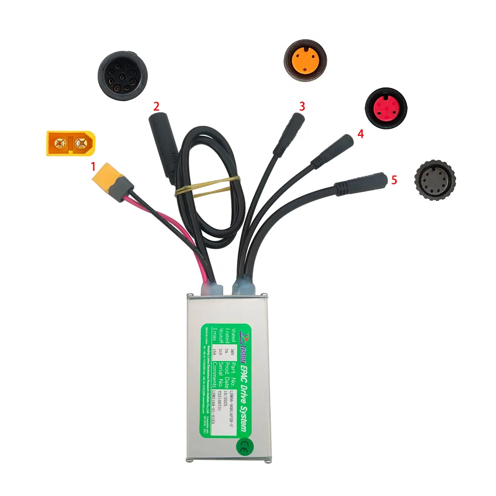 Nulkomma Brushless Motor Controller for Ebike LSW06-90B1AFSB-U 36V 15A Display Speed Controller for Electric Scooters and MTB