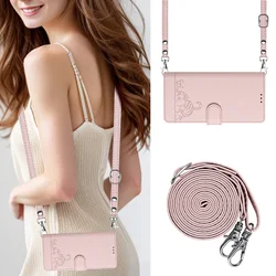 Crossbody Shoulder Leather Phone Wallet Case For Xiaomi 14T 13T,Redmi Note 14 13 12 11 10 Pro 5G 14C 13C 12C 12S 11S A5 A3 Cover
