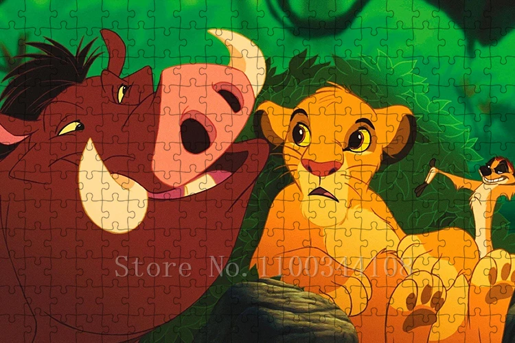 300/500/1000 Pieces Disney Movies Jigsaw Puzzles The Lion King Simba Nala Wooden Puzzles for Children Education Toys Unique Gift