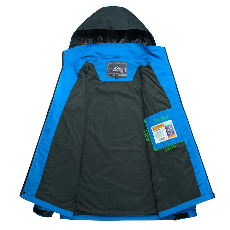 TRVLWEGO Men Autumn Jacket Outdoor Sports Hiking Coats Camping Hooded Windproof Water Resistant Rain Fishing Traveling Cloethes