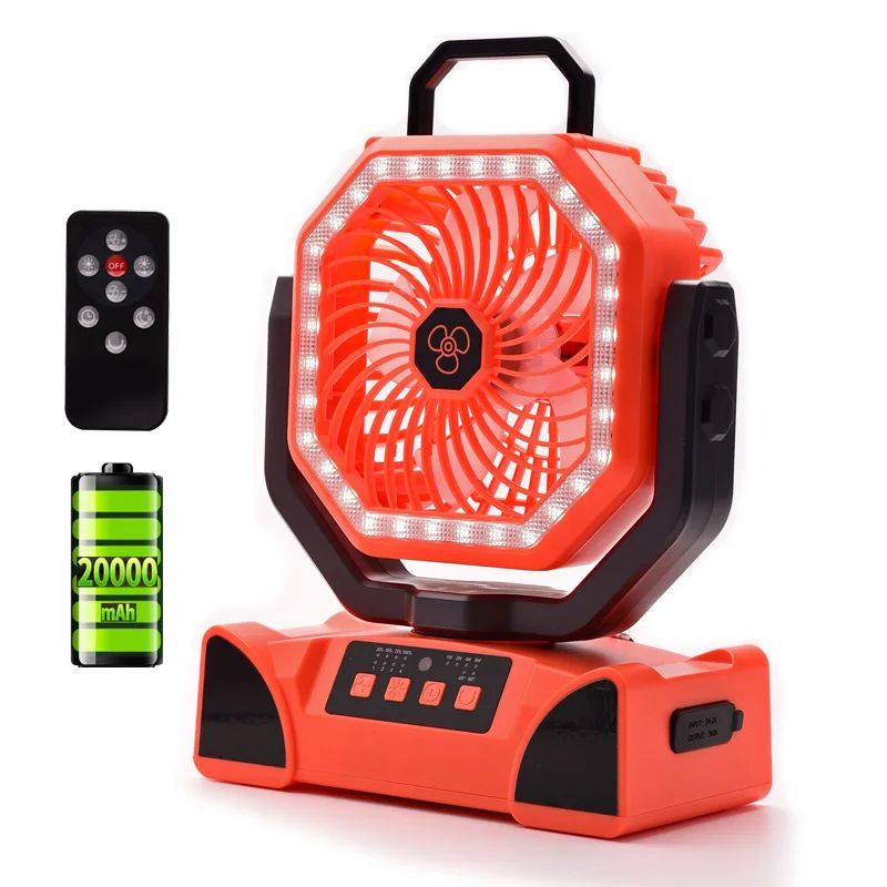 

Портативный перезаряжаемый вентилятор на 20000 мАч с LED-подсветкой и крючком для использования на улице, в палатке, в автомобиле или в поездках.