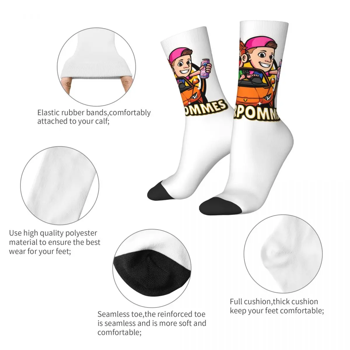 Burgerpommes Icrimax Stockings Couple Kawaii Y2k Anime Socks Comfortable Kawaii Socks Winter Running Non Slip Design Socks Gift