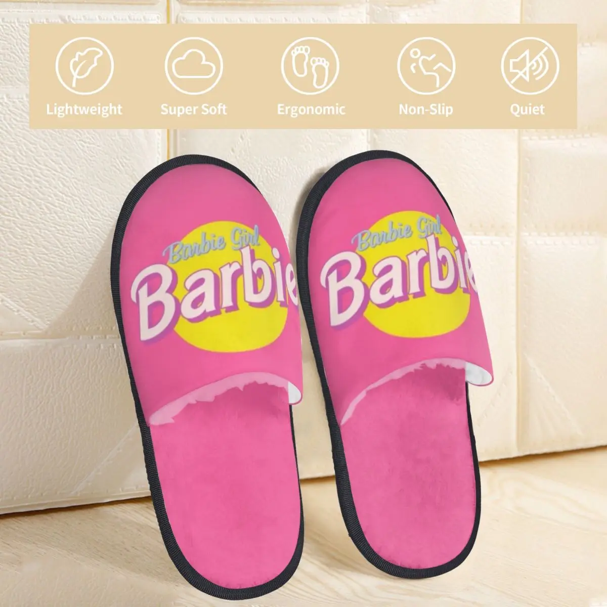 Classic Barbie Slippers for Woman Man Home Shoes Soft Indoor Slippers