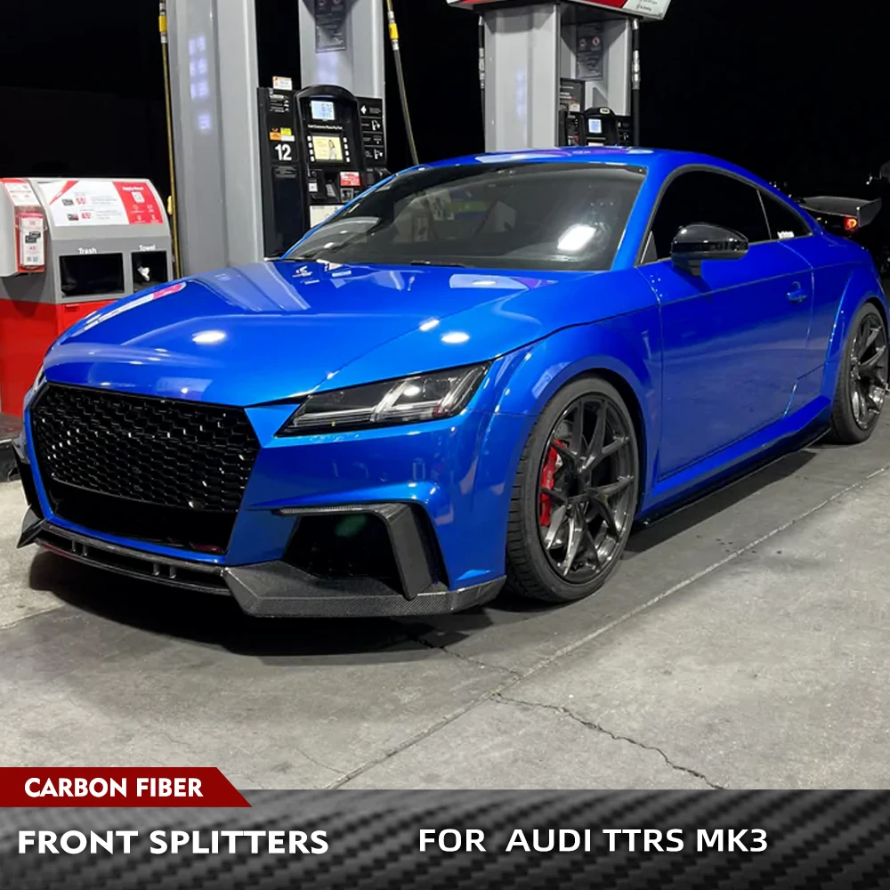

Carbon Fiber/FRP Balck Car Front Bumper Splitters Air Vents Canards For Audi TTRS MK3 2016-2018 Car Front Bumper Fins Body Kits