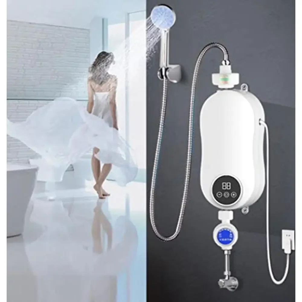 Instant Electric Hot Water Heater Shower Faucet Bathroom Kitchen Tankless 5500W Rapid Heating Over Temperature Protection