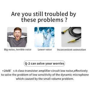 Teyun-to-Amplifier Dynamic Black Q2-Mikrofon, Gain 28 dB, 48 V Metallic-Struktur, Q-2 bis leben, 1 PC 6 Hauptverkäufe vor dem Stempeln - №1