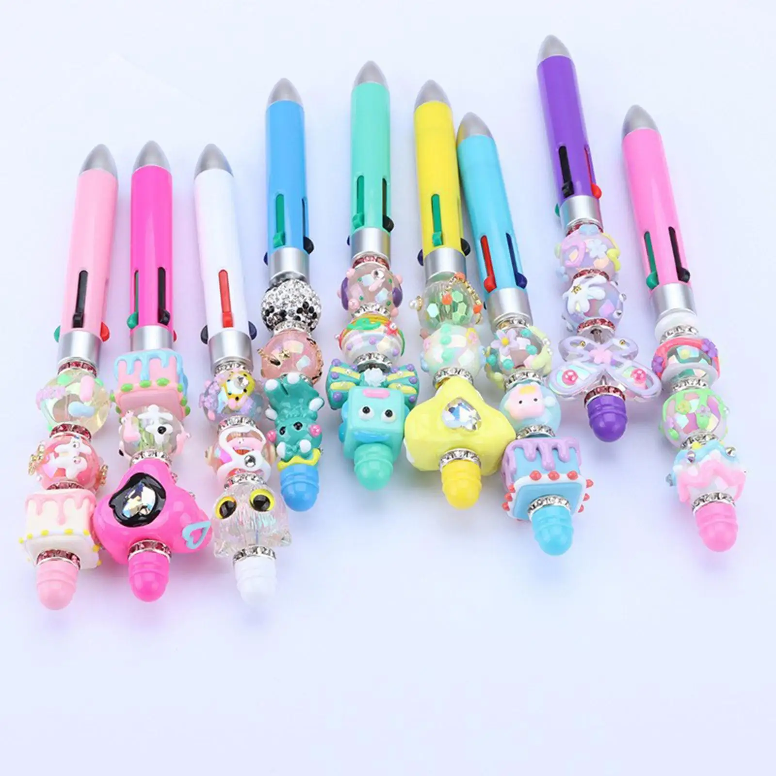 Luxury Beadable Pens Set Portable Multicolored Ballpoint Writing Pen for School Office Study Gifts
