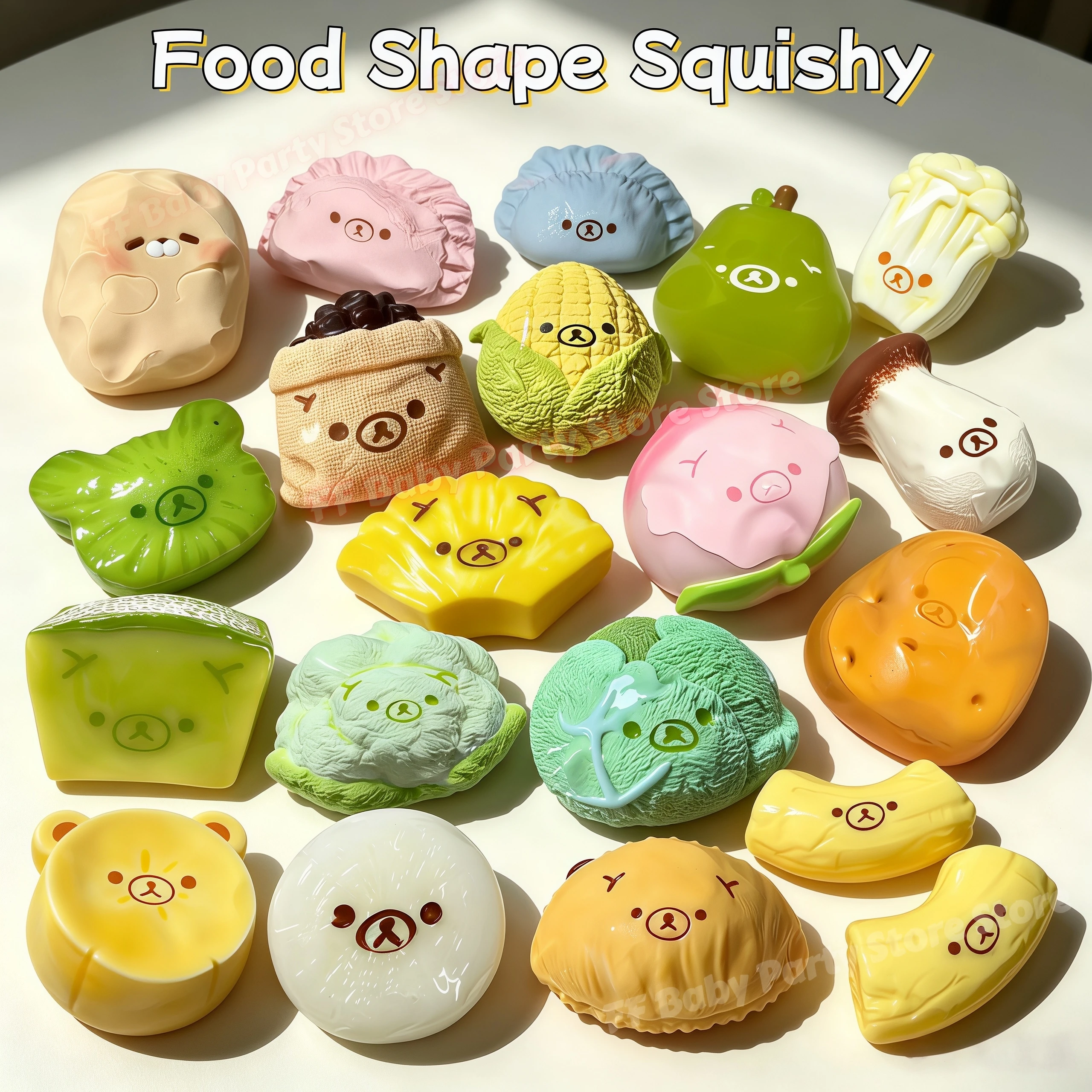 Handgefertigter Squishy mit BUTTER-Textur in Form von Banane, Karotte, Bär, Gemüse und Melone zur Stresslinderung, ASMR-Quetschspielzeug, Erwachsenen-Geschenk – Detail 1