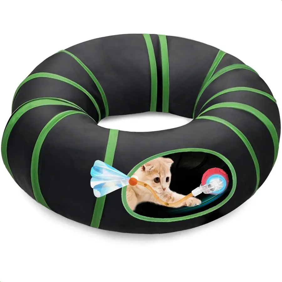 

Интерактивные игрушки для кошек: быстророллирующий мяч в туннеле, активируемый движением, для игр в прятки и головоломок в туннеле-лабиринте.