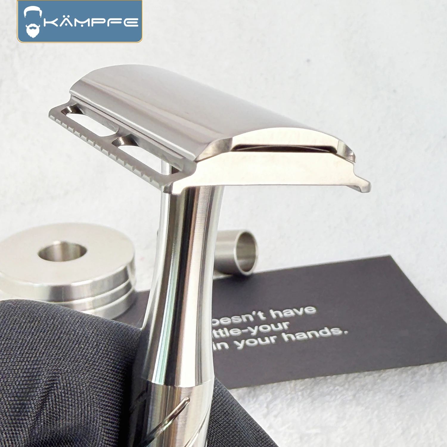 KAMPFE ماكينة حلاقة أمان خفيفة للغاية 53 جرام TC4 من التيتانيوم ذات حدين باستخدام الحاسب الآلي طحن دقيق للرجال هدية ماكينة حلاقة DE