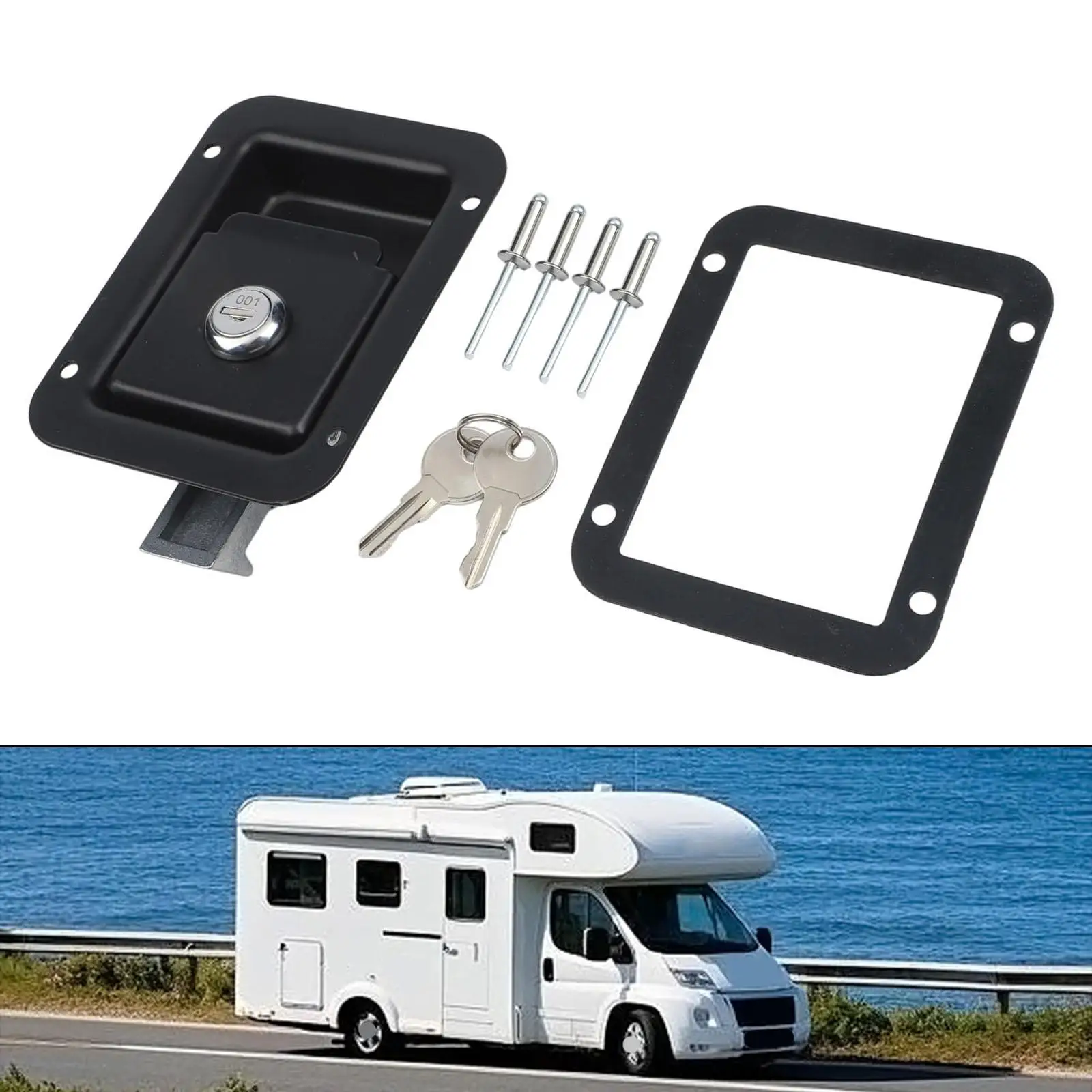 

Комплект фиксирующих заклепок RV Lock, идеально подходящий для дверей шкафов в автодомах, кемперах и прицепах, со встроенной панельной конструкцией для устойчивости.