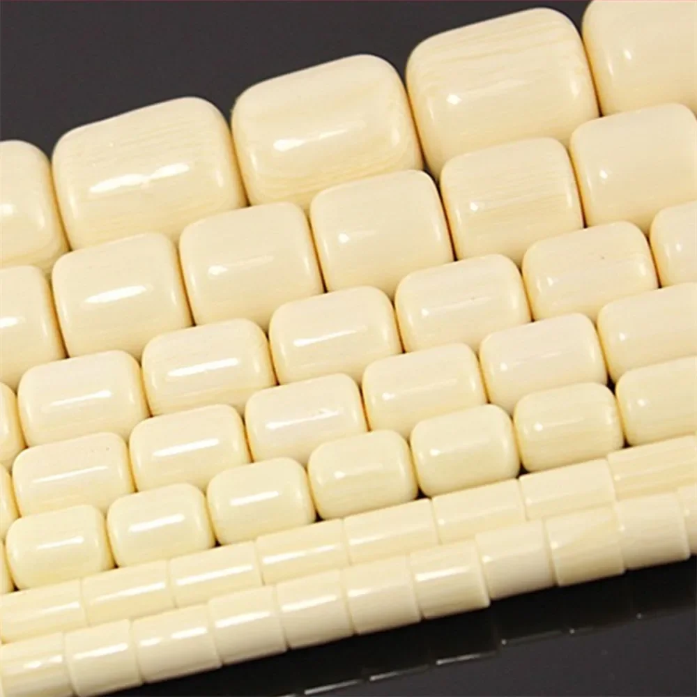 Cylinder Resin Beeswax Ivory Gems 6-17mm Imitation Amber Slice Loose Beads Diy Jewelry Making Necklace Bracelet Crimp End Beads