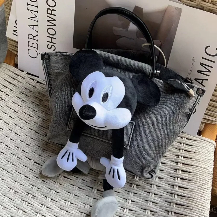 Bolsa de ombro Disney Mickey Dolls feminina, bolsa tiracolo, bolsa de alta capacidade, estojos fofos, bolsa de moda coreana