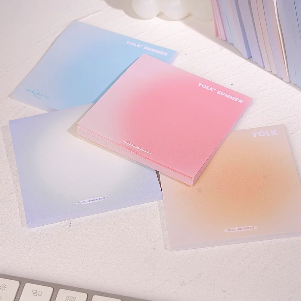 Gradient Color Memo Pads For Keqintu Stationery School Office Supplies Aesthetic Self Adhesive Note Paper Planner Decor