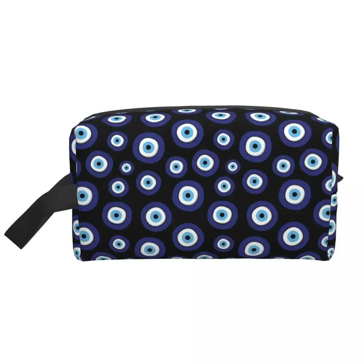 Cute Greek Amulet Evil Eye Pattern Travel Toiletry Bag Women Nazar Lucky Charm Makeup Cosmetic Organizer Beauty Storage Dopp Kit