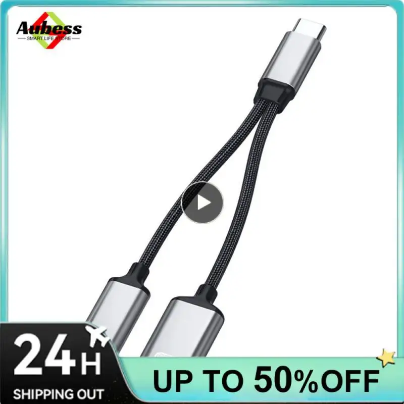 2 w 1 Adapter kabla USB C OTG typu C męski na USB-C żeński 30W PD Szybkie ładowanie z adapterem rozgałęźnika USB do laptopa i telefonu